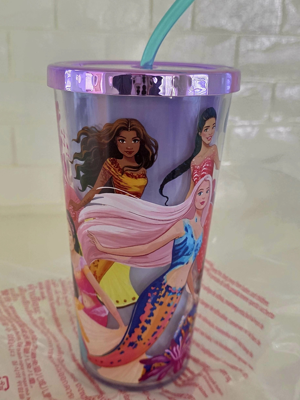 Barbie Purple Mermaid Tumbler with Straw